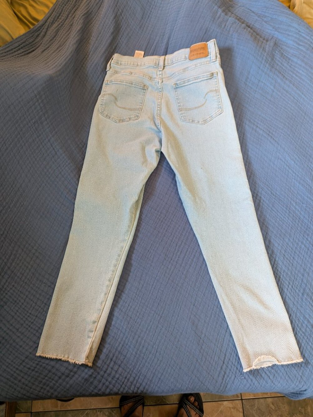 Levi Strauss Signature Heritage High Rise Skinny Jeans Light Wash Raw Hem